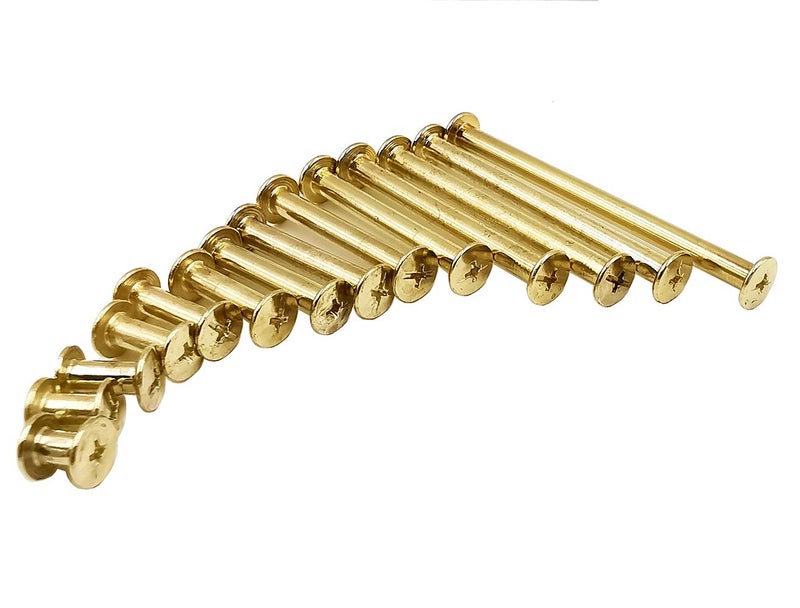 Huzstar Chicago Screws Binding Screws Posts Assortment Kit Brass Plated Steel 180-Piece - Image 5